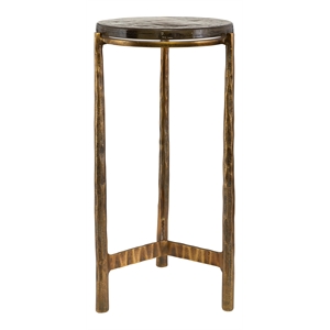 Uttermost Eternity Contemporary Aluminum/Glass Accent Table in Brass/Black