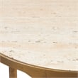 Uttermost Clench Contemporary Stone & Metal Side Table in Beige/Brass