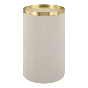 Uttermost Circuit Contemporary Faux Leather/Metal Accent Table in White/Brass