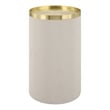Uttermost Circuit Contemporary Faux Leather/Metal Accent Table in White/Brass