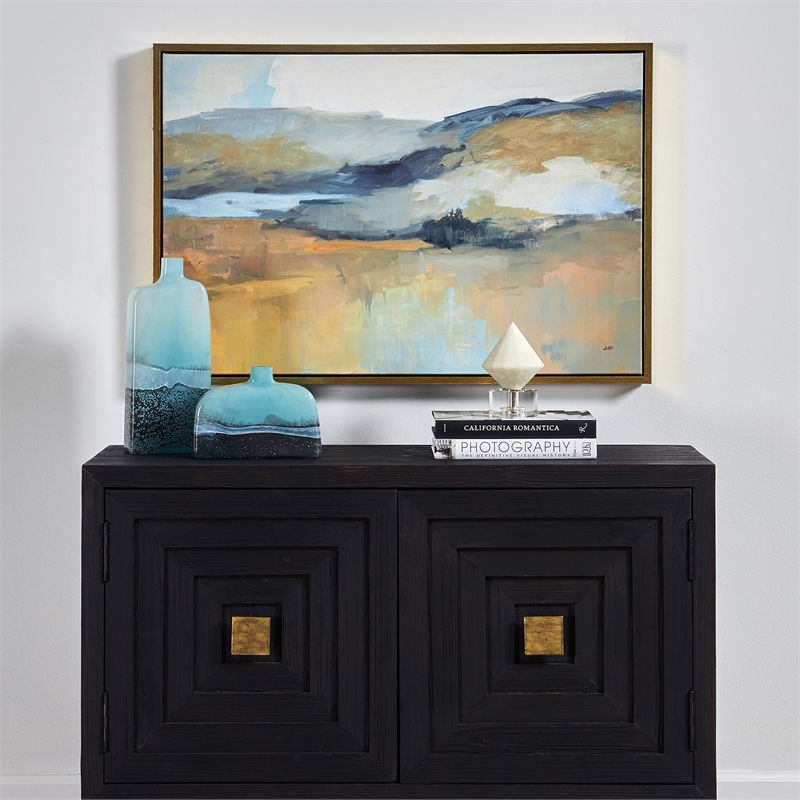 Uttermost Folded Hills Wood & Canvas Framed Landscape Art in Multi-Color