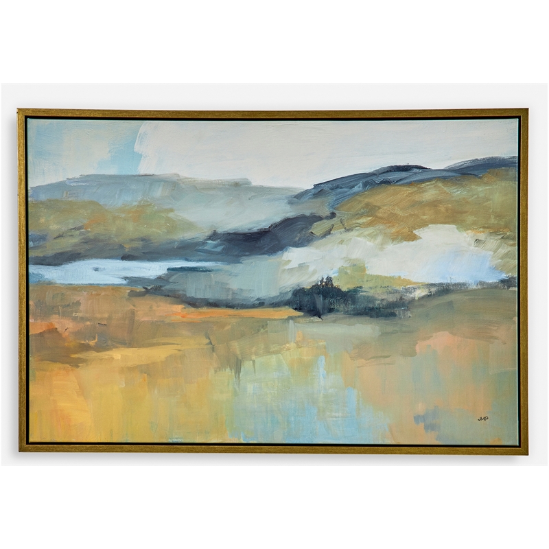 Uttermost Folded Hills Wood & Canvas Framed Landscape Art in Multi-Color