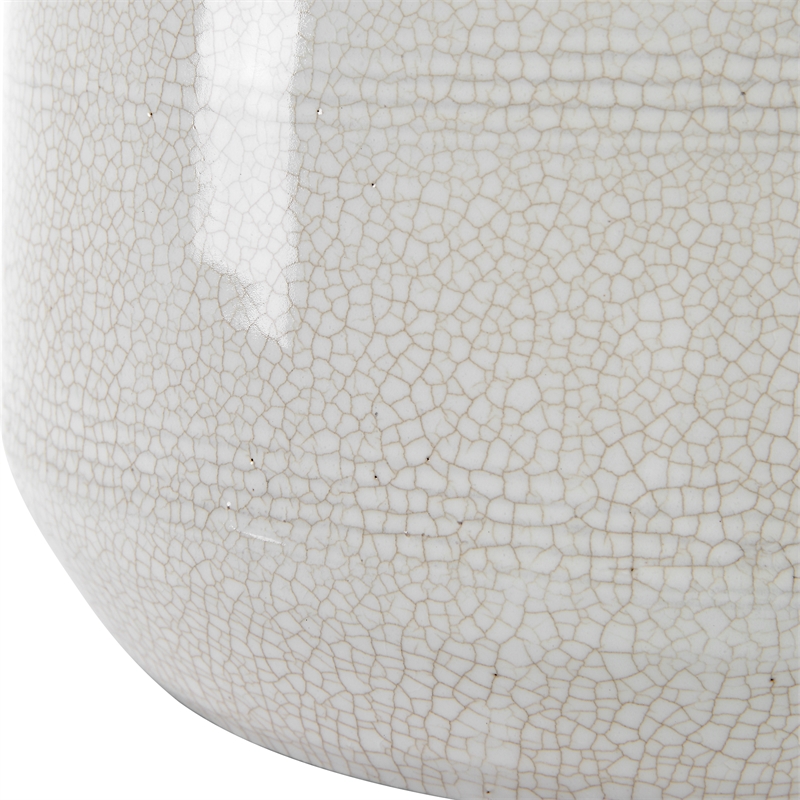 Uttermost Odawa Coastal Ceramic Table Lamp with Fabric Shade in Off White/Nickel