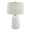 Uttermost Odawa Coastal Ceramic Table Lamp with Fabric Shade in Off White/Nickel