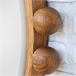 Uttermost Cyra Contemporary Glass & Mahogany Wood Beaded Round Mirror in Walnut