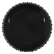 Uttermost Circle Of Piers Contemporary Wood Round Mirror in Ebony/Gray