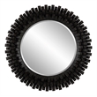 Uttermost Circle Of Piers Contemporary Wood Round Mirror in Ebony/Gray