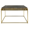 Uttermost Surround Contemporary Stainless Steel/MDF Coffee Table in Gold/Walnut
