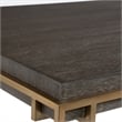 Uttermost Surround Contemporary Stainless Steel/MDF Coffee Table in Gold/Walnut
