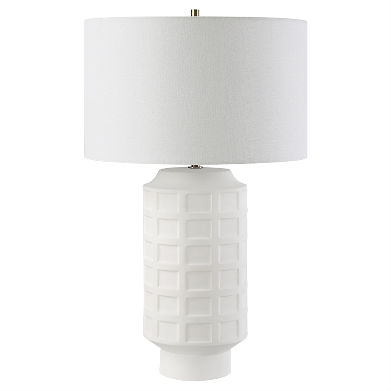Uttermost Window Contemporary Ceramic and Fabric Table Lamp in White