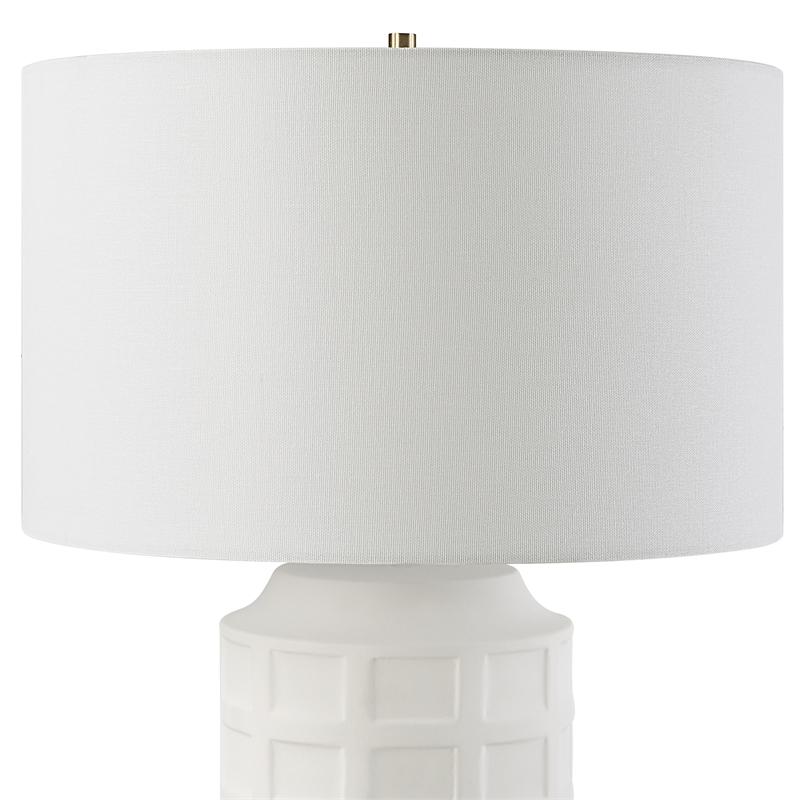 Uttermost Window Contemporary Ceramic and Fabric Table Lamp in White