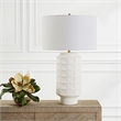 Uttermost Window Contemporary Ceramic and Fabric Table Lamp in White