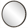 Uttermost Sele MDF and Beech Wood Round Dressing Mirror in Matte Black/Gold