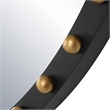 Uttermost Sele MDF and Beech Wood Round Dressing Mirror in Matte Black/Gold