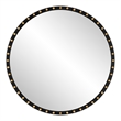 Uttermost Sele MDF and Beech Wood Round Dressing Mirror in Matte Black/Gold