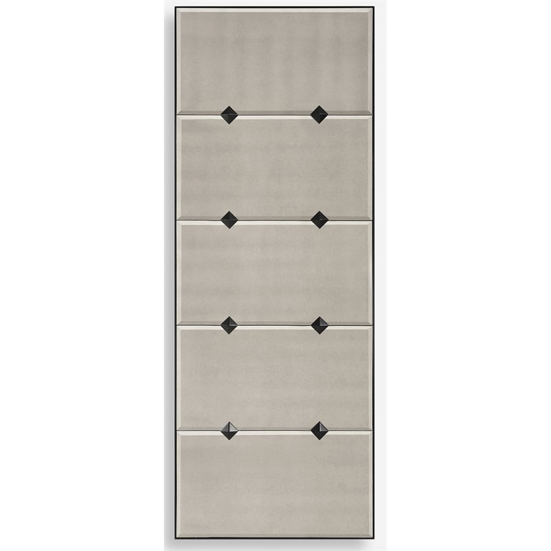 Uttermost Serchio Contemporary Iron Metal Oversized Mirror in Gray and Black