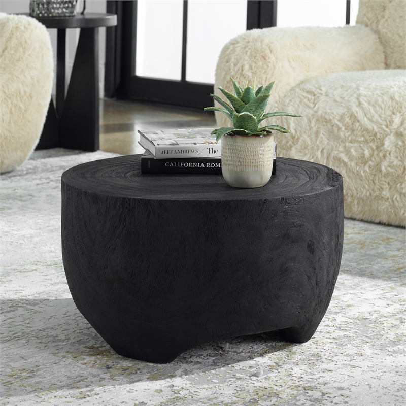 Uttermost Elevate Contemporary Suar Wood Coffee Table in Rich Black