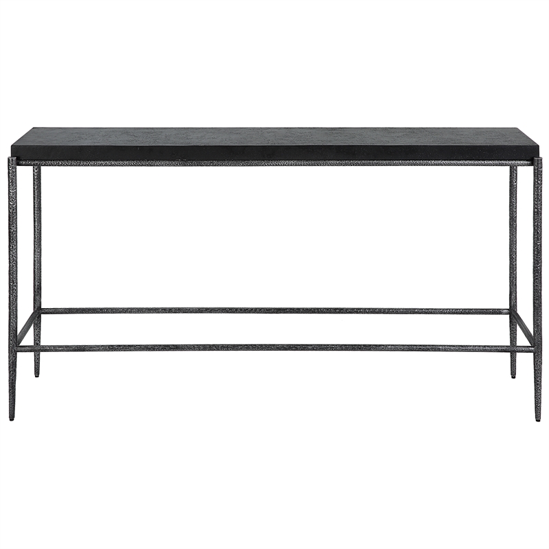 Uttermost Crescendo Contemporary Metal & Concrete Console Table in Silver/Black