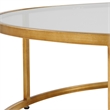 Uttermost Radius Contemporary Metal/Glass Coffee Table in Gold/Clear