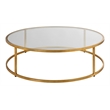 Uttermost Radius Contemporary Metal/Glass Coffee Table in Gold/Clear