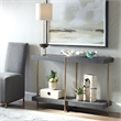 Uttermost Taja Contemporary Wood/Stainless Steel Console Table in Walnut/Gold