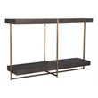 Uttermost Taja Contemporary Wood/Stainless Steel Console Table in Walnut/Gold