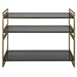 Uttermost Stacked Up Contemporary Glass/Metal Console Table in Smocked Gray/Gold