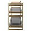 Uttermost Stacked Up Contemporary Glass/Metal Console Table in Smocked Gray/Gold