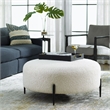 Uttermost Arles Contemporary Fabric & Metal Ottoman in White/Black