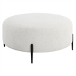 Uttermost Arles Contemporary Fabric & Metal Ottoman in White/Black