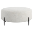 Uttermost Arles Contemporary Fabric & Metal Ottoman in White/Black