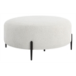 Uttermost Arles Contemporary Fabric & Metal Ottoman in White/Black