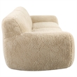 Uttermost Abide Contemporary Faux Sheepskin Fabric Upholstered Sofa in Caramel