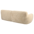 Uttermost Abide Contemporary Faux Sheepskin Fabric Upholstered Sofa in Caramel