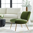 Uttermost Knoll Mid-Century Velvet & Steel Accent Chair in Olive Green/Brass