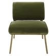 Uttermost Knoll Mid-Century Velvet & Steel Accent Chair in Olive Green/Brass
