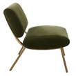 Uttermost Knoll Mid-Century Velvet & Steel Accent Chair in Olive Green/Brass