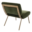 Uttermost Knoll Mid-Century Velvet & Steel Accent Chair in Olive Green/Brass
