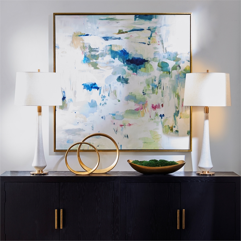 Uttermost Abstract Reflections Modern Wood & Canvas Framed Art in Multi-Color