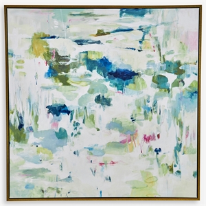 Uttermost Abstract Reflections Modern Wood & Canvas Framed Art in Multi-Color