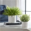 Uttermost Edgewood Coastal Ceramic/Plastic Flower Pot in White/Green (Set of 2)