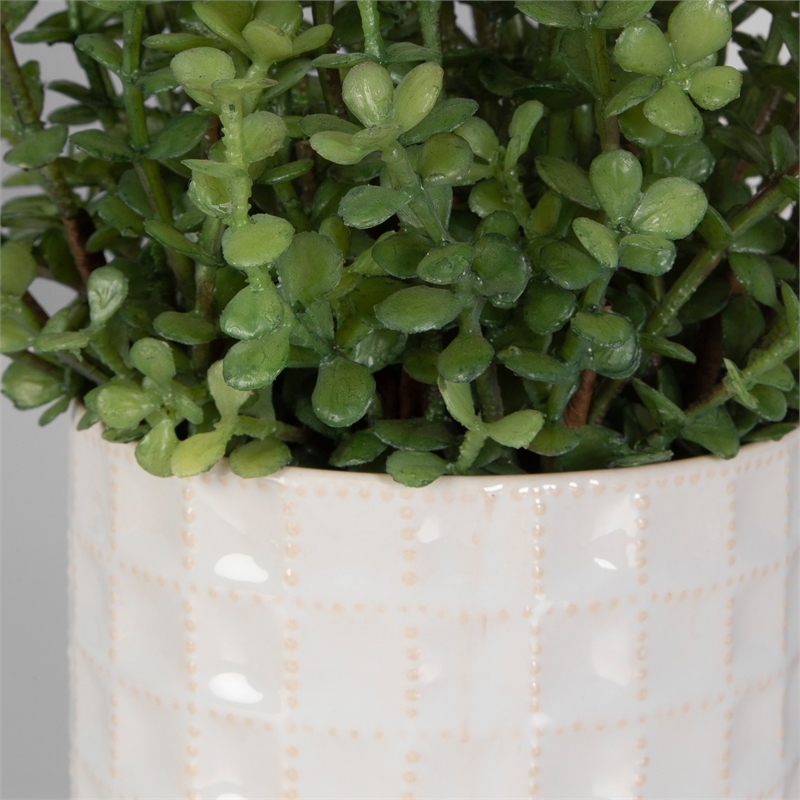 Uttermost Edgewood Coastal Ceramic/Plastic Flower Pot in White/Green (Set of 2)