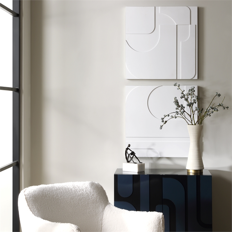 Uttermost Contours White Wall Decor Set of 2