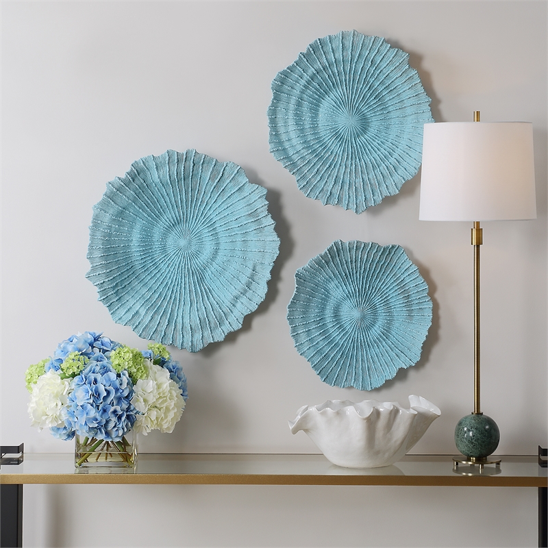 Uttermost Ocean Gems Blue Wall Decor Set of 3