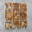 Uttermost Talia Wood Wall Decor in Teak (Set of 9)