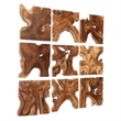 Uttermost Talia Wood Wall Decor in Teak (Set of 9)
