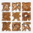 Uttermost Talia Wood Wall Decor in Teak (Set of 9)