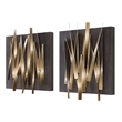Uttermost Crosshatch Metal Wall Decor in Gold (Set of 2)