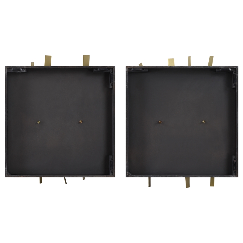 uttermost crosshatch metal wall decor in gold (set of 2)