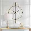 Uttermost Time Flies Modern Wall Clock in Brass